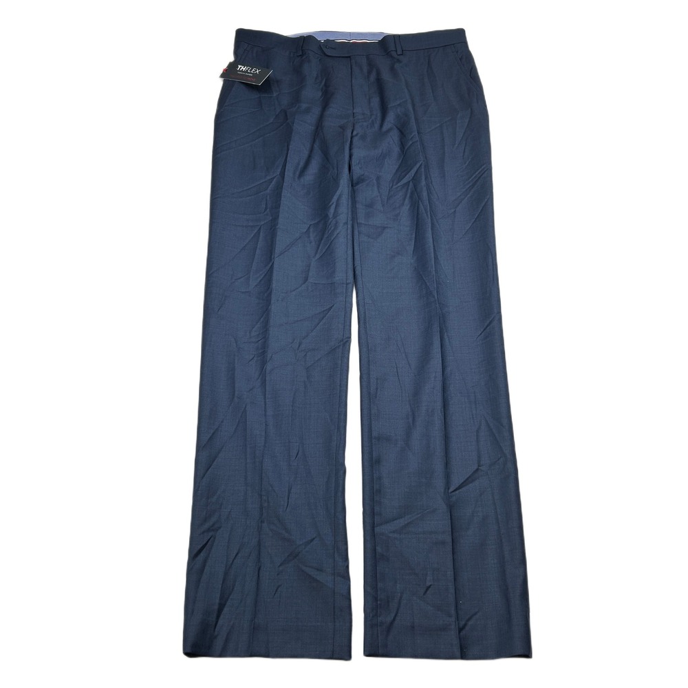 Tommy Hilfiger Dress Pants Mens 36x34 Blue TH Flex Stretch Wool NEW